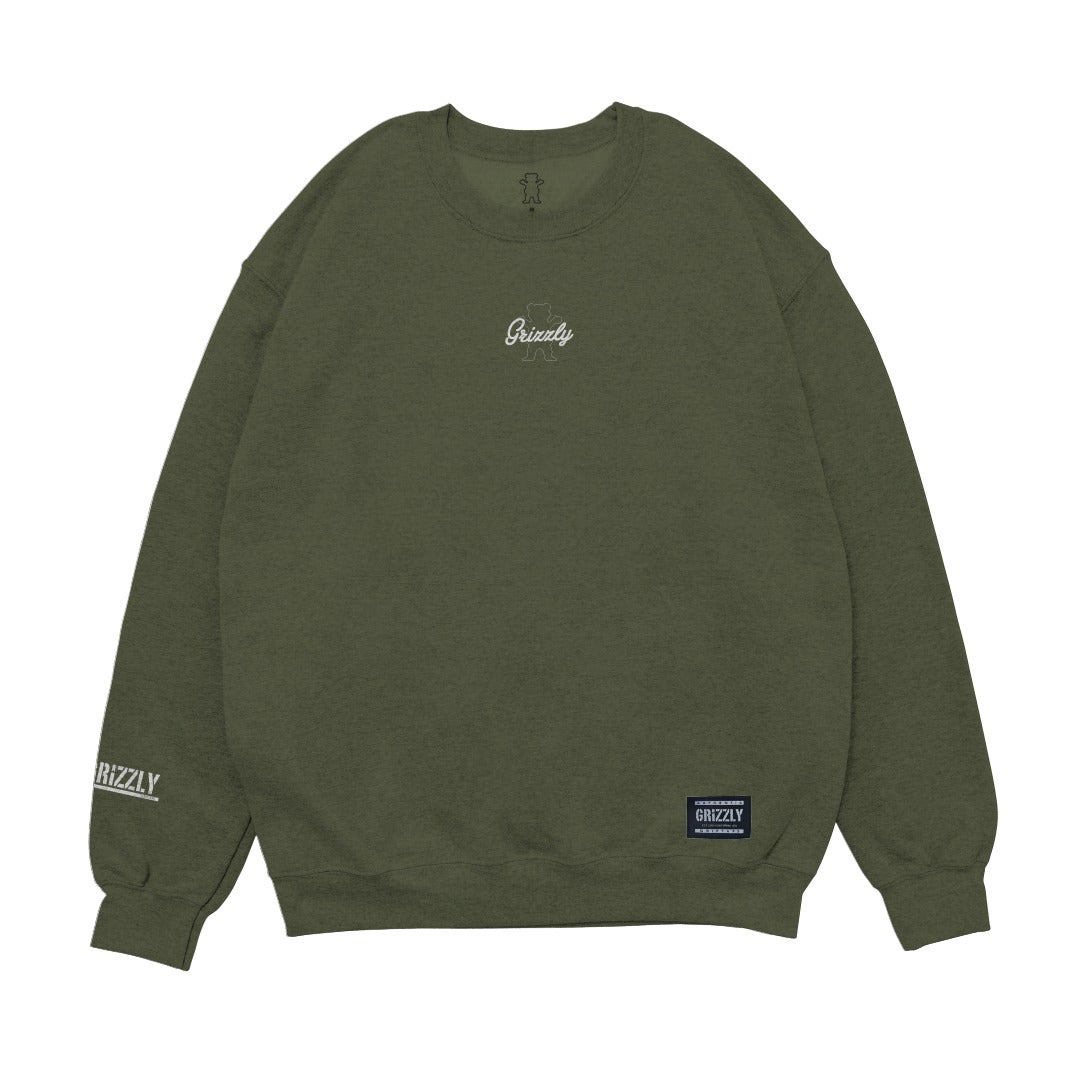 Moletom Grizzly Script Outline Bear Crew Neck