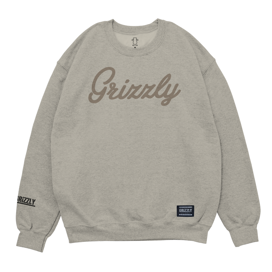Moletom Grizzly Script Logo Crew Neck